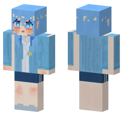 Blue School Uniform Girl Minecraft Bedrock skin