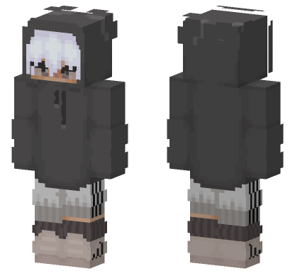 Bluevule Grey Hoodie Minecraft Bedrock skin
