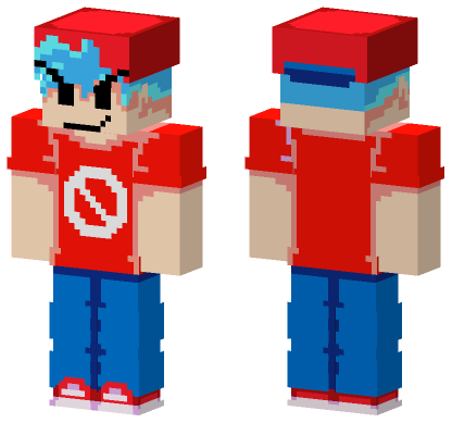 Boyfriend Red Shirt Minecraft Bedrock skin