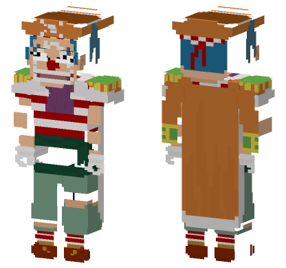 Buggy The Clown One Piece Minecraft Bedrock skin