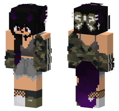 Camo Storm Girl Minecraft Bedrock skin