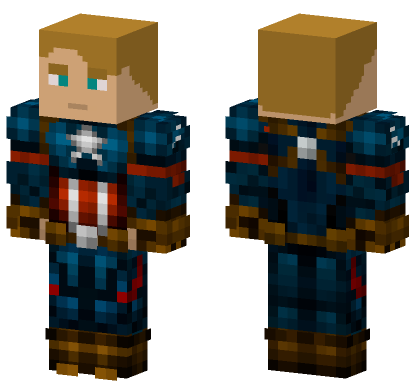 Captain America No Helm Minecraft Bedrock skin