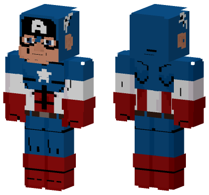 Captain America Steve Rogers Marvel Minecraft Bedrock skin