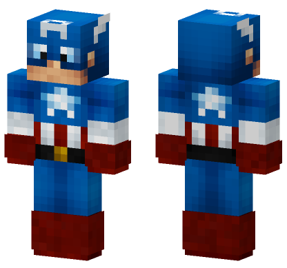 Captain America Suit Minecraft Bedrock skin