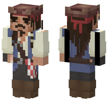 Captain Jack Sparrow Skin Minecraft Bedrock skin