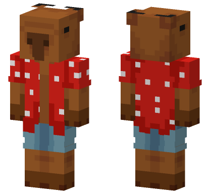 Capybara Red Minecraft Bedrock skin