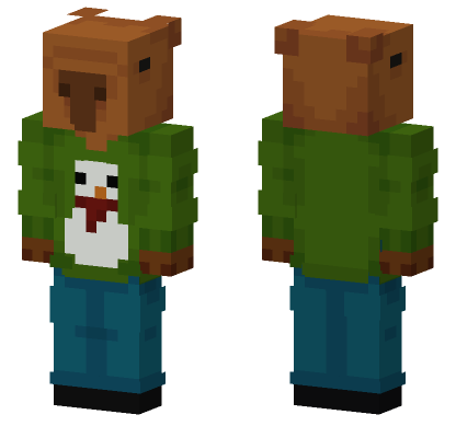 Capybara Verde Sueter Minecraft Bedrock skin