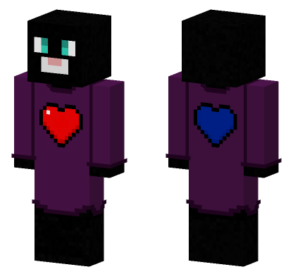 Cat Person With Heart Shirt Minecraft Bedrock skin