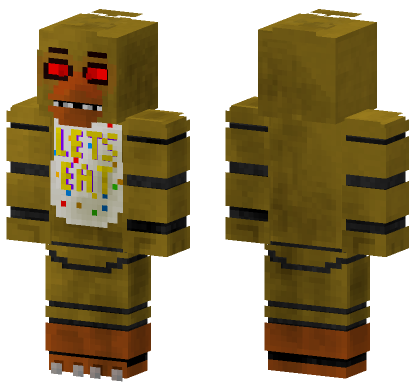Chica Red Eyes FNAF Minecraft Bedrock skin