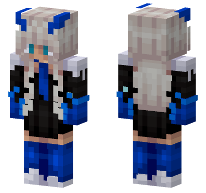 Chloe White Hair Minecraft Bedrock skin