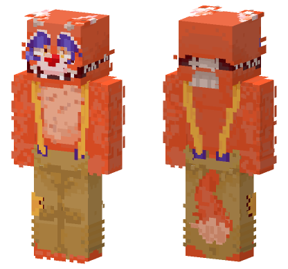 Circus Foxy Skin Minecraft Bedrock skin