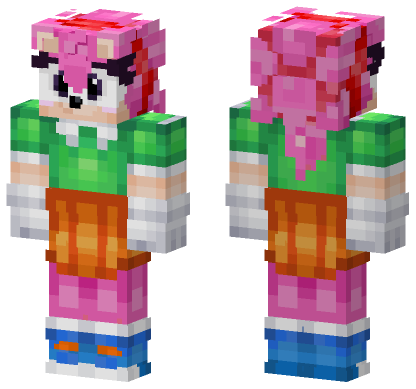 Classic Amy Rose Minecraft Bedrock skin