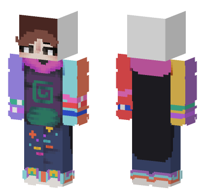 Colorful Abstract Outfit Minecraft Bedrock skin