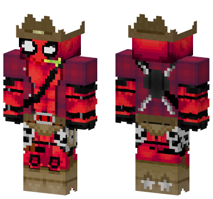 Cowboy Deadpool Minecraft Bedrock skin