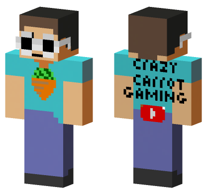 Crazy Carrot Gaming Skin Minecraft Bedrock skin