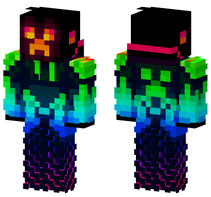Creeper Neon Minecraft Bedrock skin
