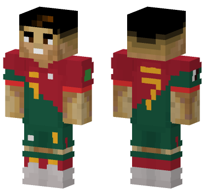 Cristiano Ronaldo Footballer Minecraft Bedrock skin