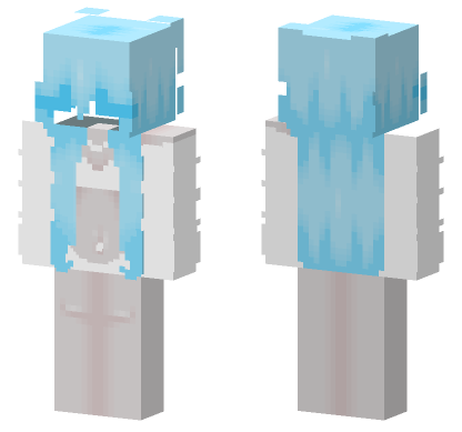 Cute 6730319 Blue Hair Minecraft Bedrock skin