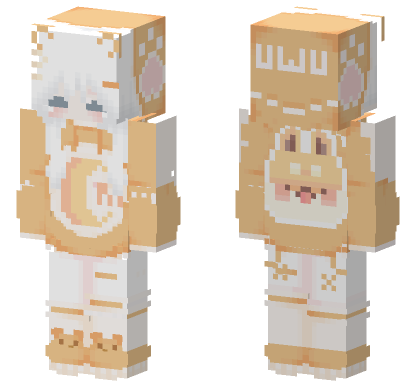 Cute Albino Girl Yellow Hoodie Minecraft Bedrock skin