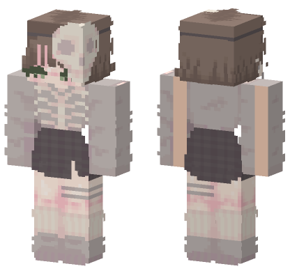 Cute Bunny Skeleton Girl Minecraft Bedrock skin