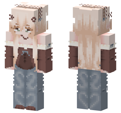 Cute Cherry Girl Outfit Minecraft Bedrock skin