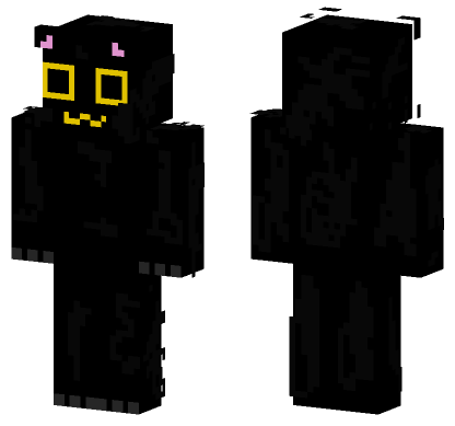 Cute Fluffy Black Cat Minecraft Bedrock skin
