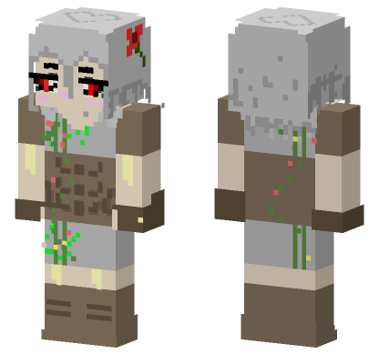 Cute Ghost With Flower Minecraft Bedrock skin