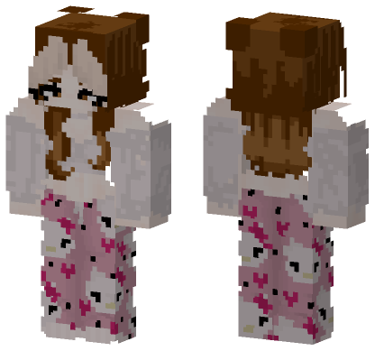 Cute Kitty Pajamas Minecraft Bedrock skin