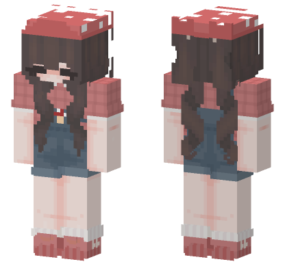 Cute Mushroom Girl Minecraft Bedrock skin