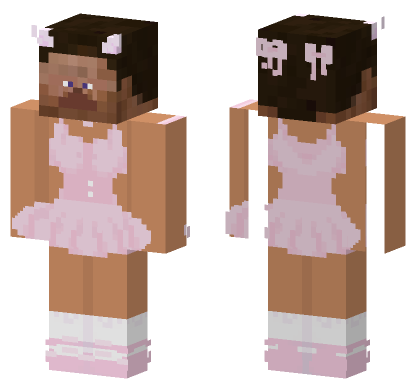 Cute Pink Ballerina Minecraft Bedrock skin
