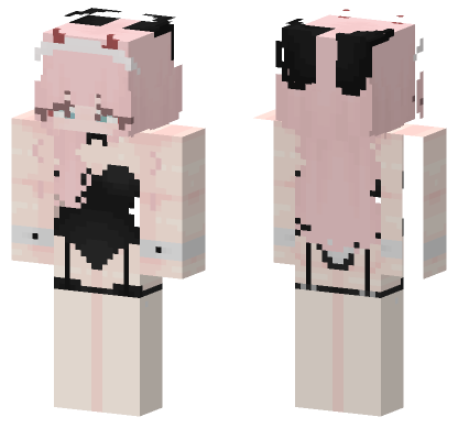 Cute Pink Haired Girl Minecraft Bedrock skin