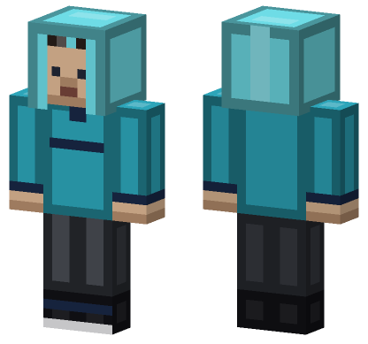Cyan Pulse Skin Minecraft Bedrock skin