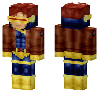 Cyclops X-Men Animated Series Skin Minecraft Bedrock skin