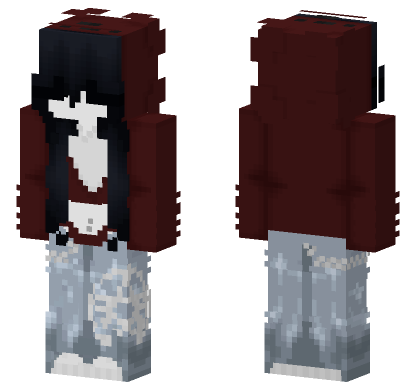 Dark Academia Girl Minecraft Bedrock skin