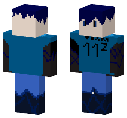Dark Blue Hooded Figure Minecraft Bedrock skin