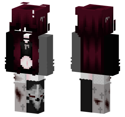 Dark Gothic Outfit Minecraft Bedrock skin