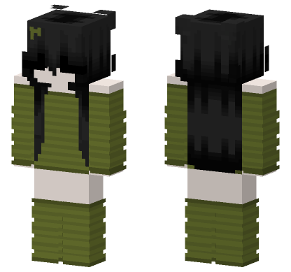 Dark Green Girl Skin Minecraft Bedrock skin