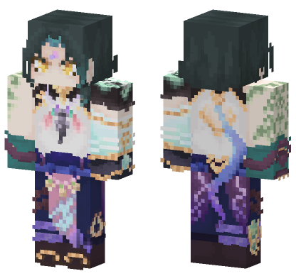 Dark Haired Oracle Minecraft Bedrock skin