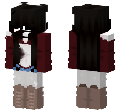 Dark Haired School Girl Minecraft Bedrock skin