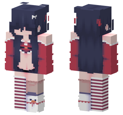 Dark Haired Schoolgirl Minecraft Bedrock skin