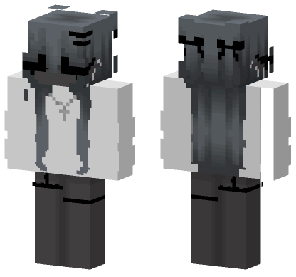 Dark Hoodie With White Accents Minecraft Bedrock skin
