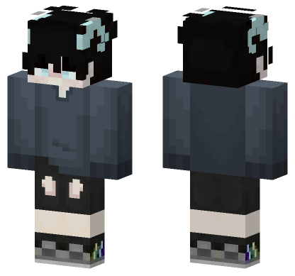 Dark Outfit With Blue Accents Minecraft Bedrock skin