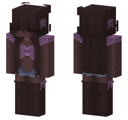 Dark Purple Bow Outfit Minecraft Bedrock skin