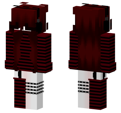 Dark Red and Black Figure Minecraft Bedrock skin