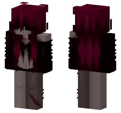 Dark Red Haired Girl Minecraft Bedrock skin