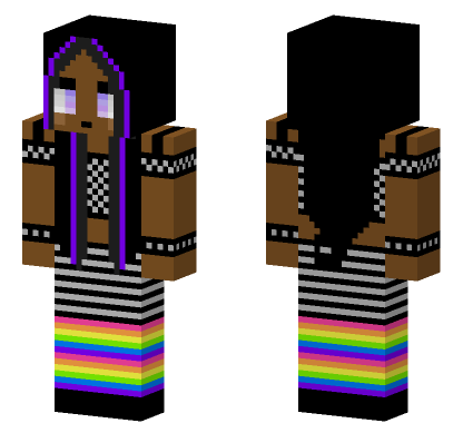 Dark Skinned Emo Girl Minecraft Bedrock skin