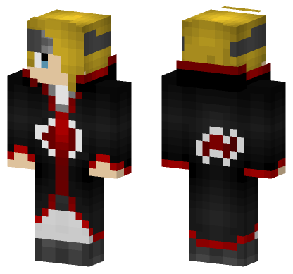 Deidara Akatsuki Cloak Minecraft Bedrock skin
