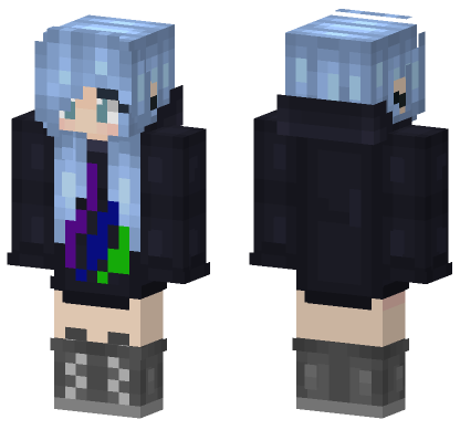 Destiny 5603835 Blue Hair Minecraft Bedrock skin