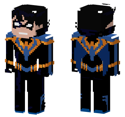 Dick Grayson Nightwing Design Minecraft Bedrock skin