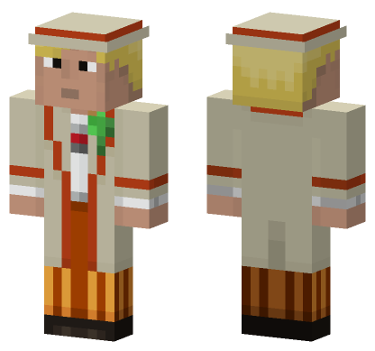 Doctor Who Fifth Doctor Minecraft Bedrock skin